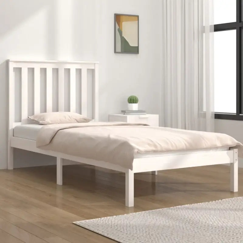 Houten bedframe van massief grenenhout met levering bevat - Wit / 100 x 200 cm - Bedden & bedframes