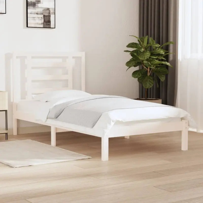 Houten bedframe van massief grenenhout met levering bevat - Wit / 100 x 200 cm - Bedden & bedframes