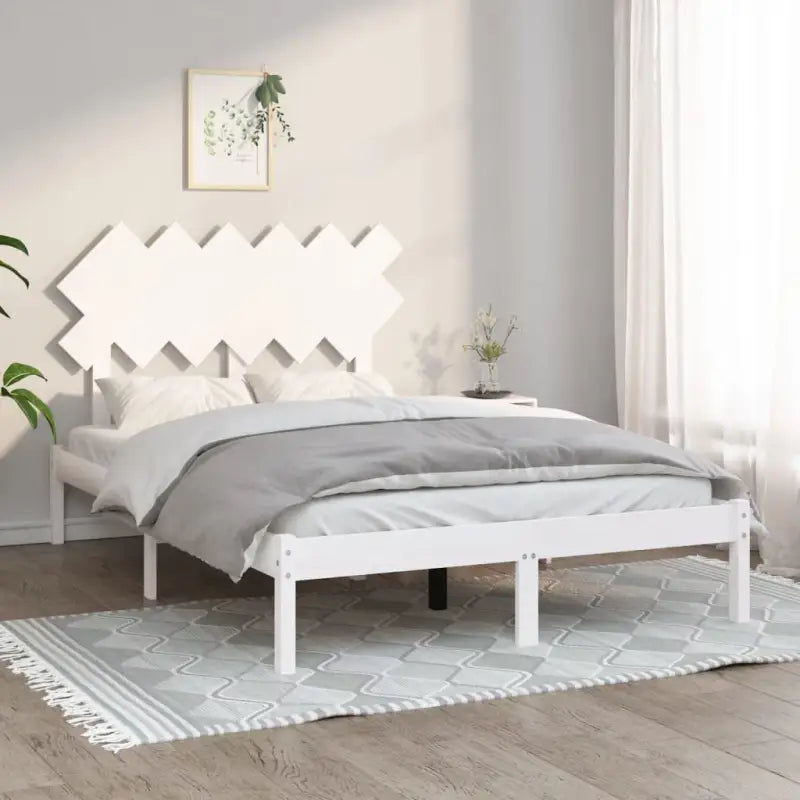 Houten bedframe van massief grenenhout met levering bevat - Wit / 120 x 200 cm - Bedden & bedframes