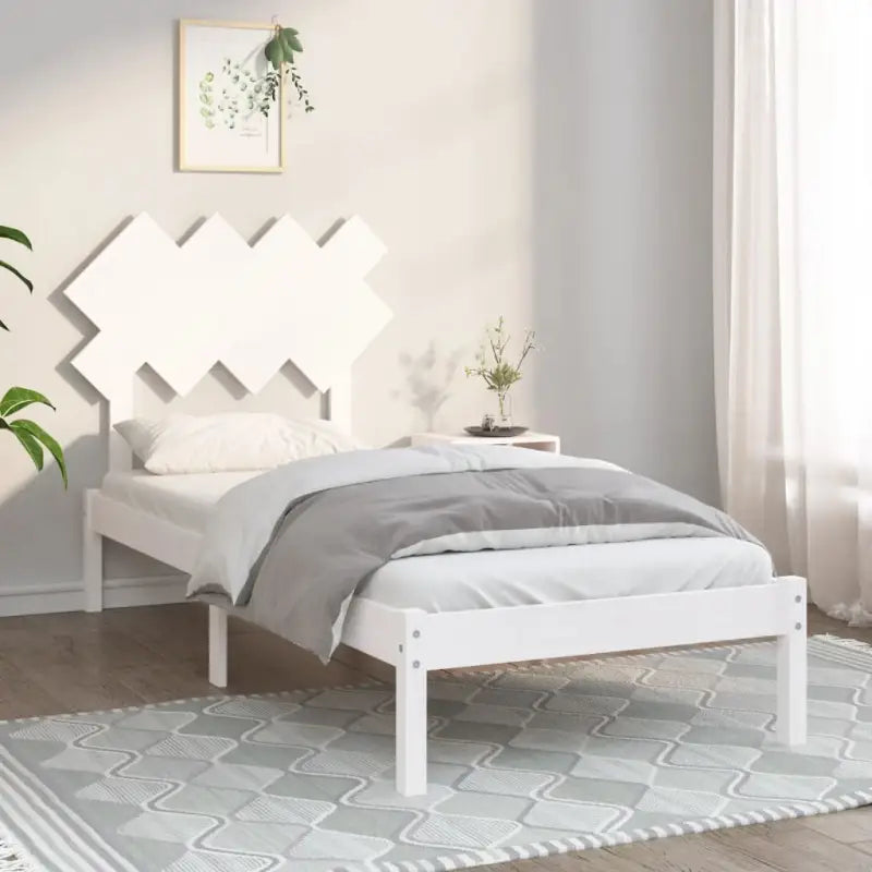 Houten bedframe van massief grenenhout met levering bevat - Wit / 90 x 190 cm - Bedden & bedframes