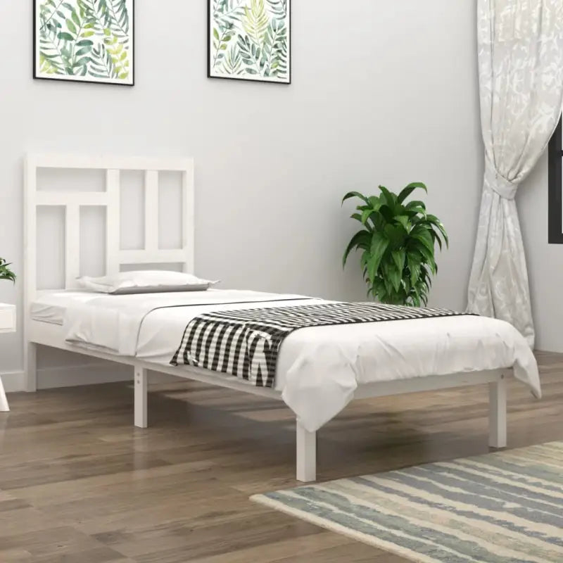 Houten bedframe van massief grenenhout met levering bevat - Wit / 90 x 190 cm - Bedden & bedframes