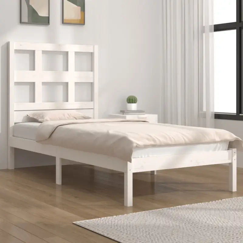 Houten bedframe van massief grenenhout met levering bevat - Wit / 90 x 200 cm - Bedden & bedframes