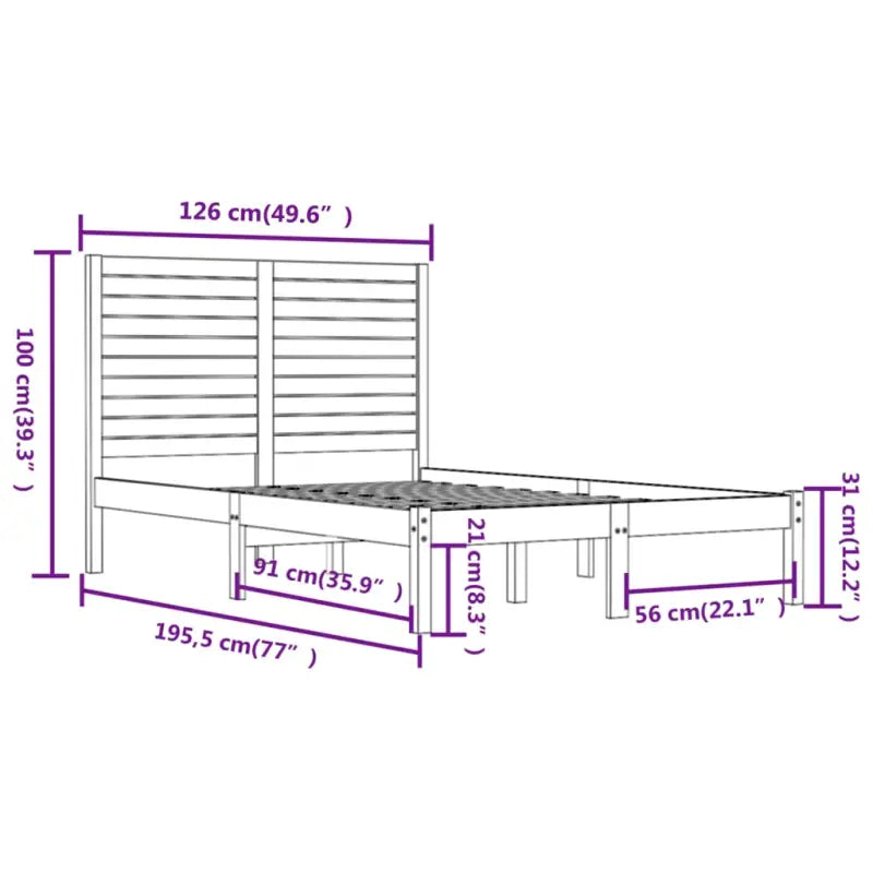 Houten bedframe van massief grenenhout met tijdloos ontwerp - Bedden & bedframes