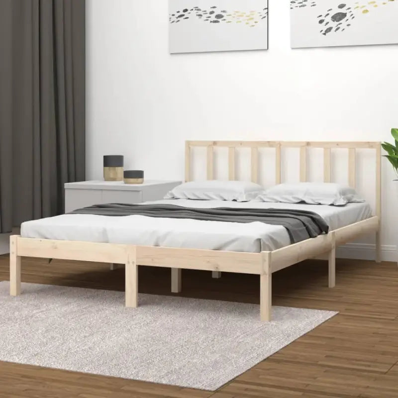 Houten bedframe van massief grenenhout met tijdloos ontwerp - Naturel / 120 x 200 cm - Bedden & bedframes