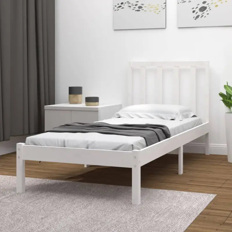 Houten bedframe van massief grenenhout met tijdloos ontwerp - Wit / 90 x 190 cm - Bedden & bedframes