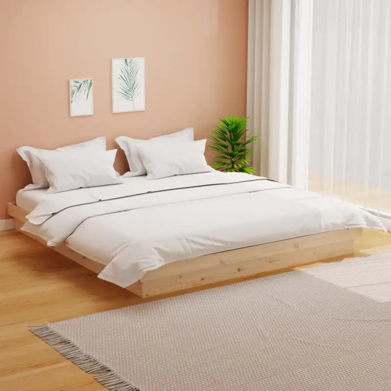 Houten bedframe van massief grenenhout voor een goede nachtrust - Naturel / 180 x 200 cm - Bedden & bedframes