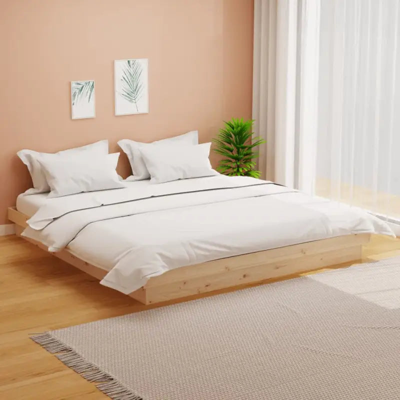 Houten bedframe van massief grenenhout voor een goede nachtrust - Naturel / 160 x 200 cm - Bedden & bedframes