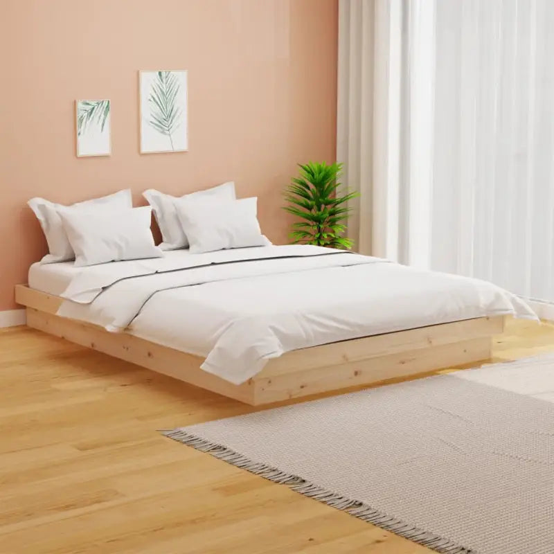 Houten bedframe van massief grenenhout voor een goede nachtrust - Naturel / 140 x 200 cm - Bedden & bedframes
