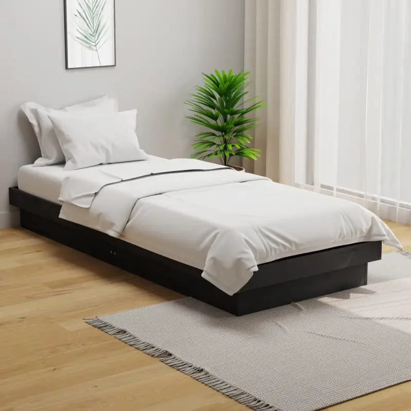Houten bedframe van massief grenenhout voor een goede nachtrust - Grijs / 75 x 190 cm - Bedden & bedframes