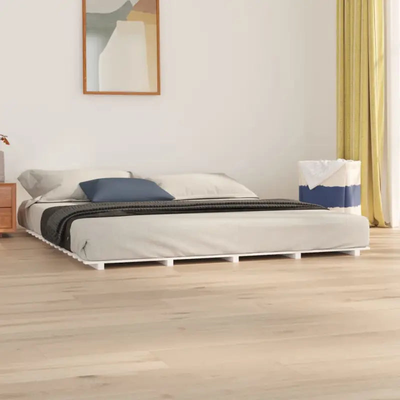 Houten bedframe van massief grenenhout voor een goede nachtrust - Wit / 160 x 200 cm - Bedden & bedframes