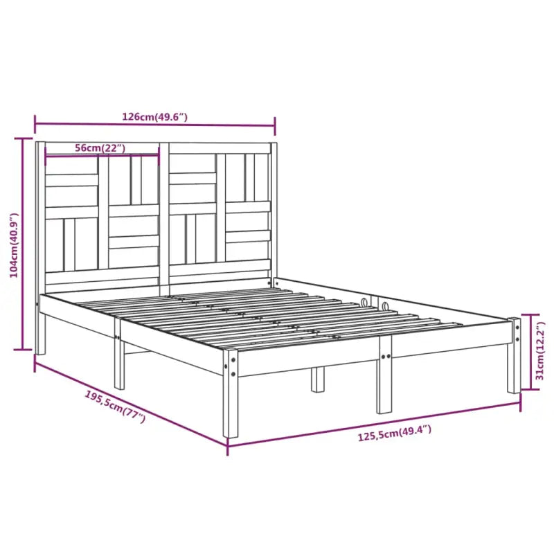 Houten bedframe van massief grenenhout voor een moderne slaapkamer - Bedden & bedframes