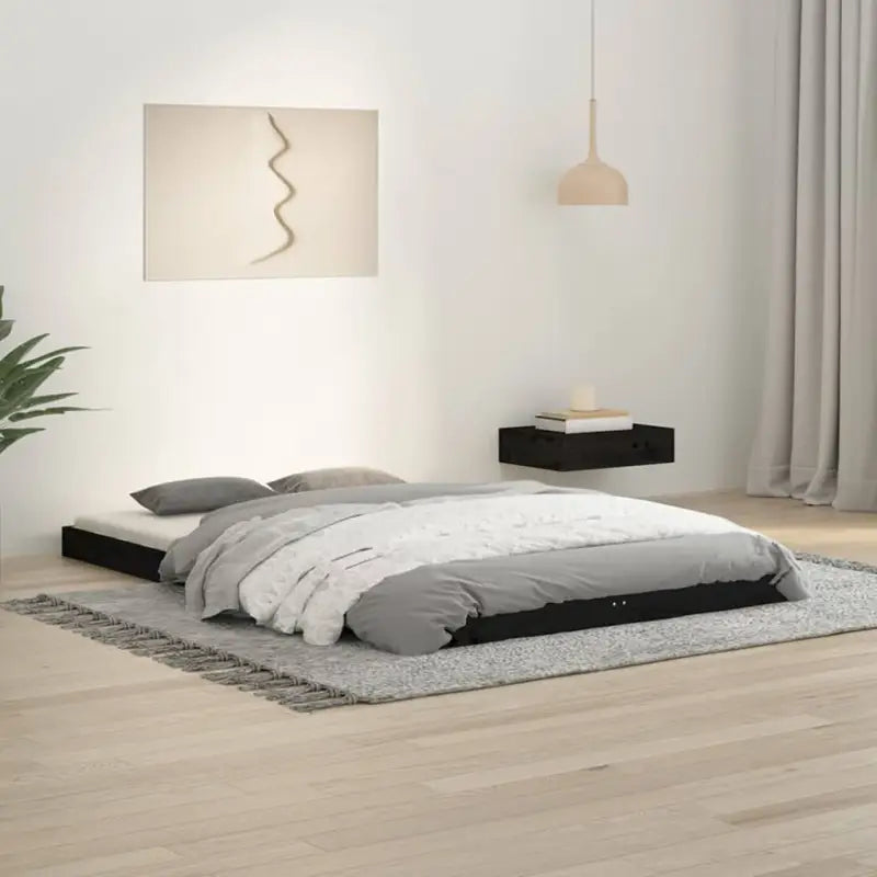 Houten bedframe van massief grenenhout voor een moderne slaapkamer - Zwart / 120 x 190 cm - Bedden & bedframes
