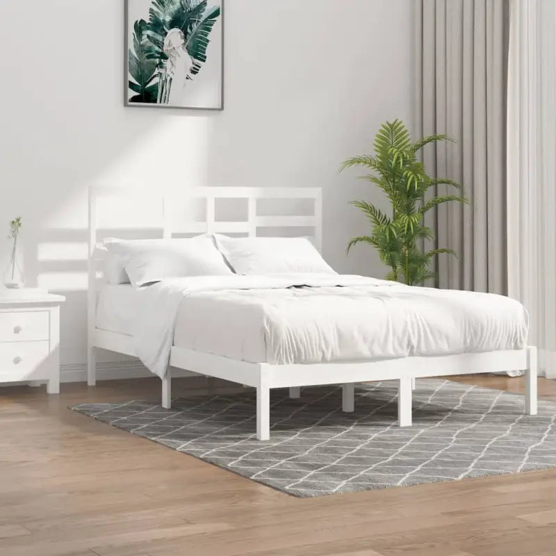 Houten bedframe van massief grenenhout voor een moderne slaapkamer - Wit / 120 x 190 cm - Bedden & bedframes