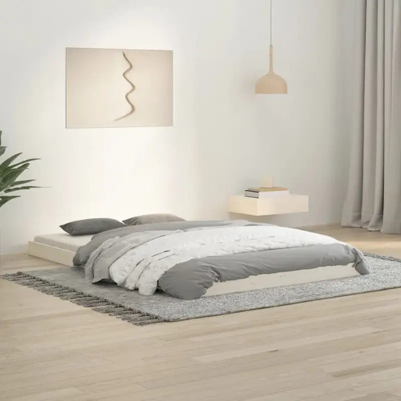 Houten bedframe van massief grenenhout voor een moderne slaapkamer - Wit / 120 x 190 cm - Bedden & bedframes