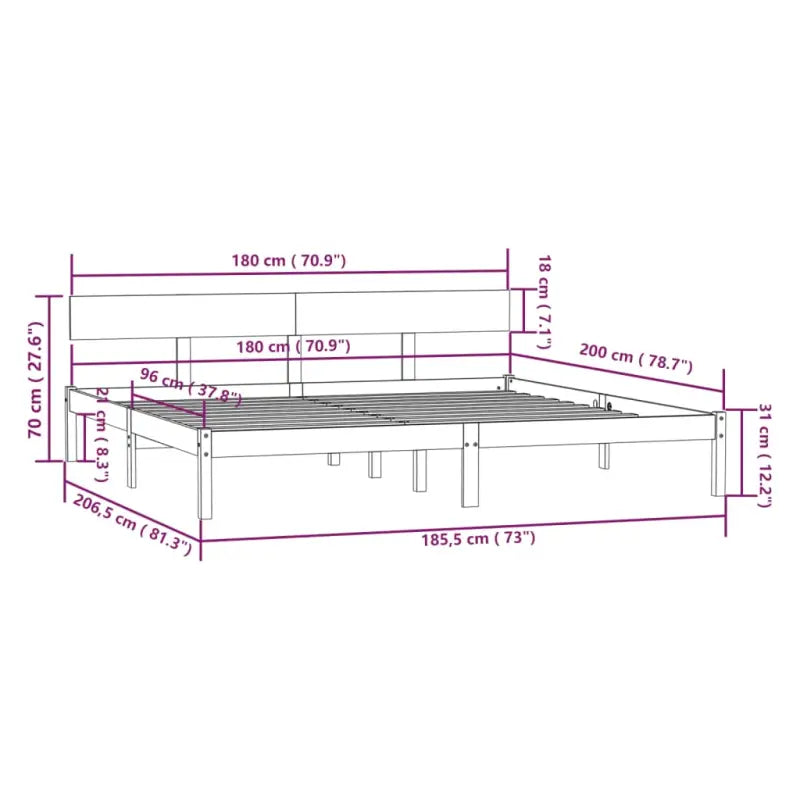 Houten bedframe van massief grenenhout voor een moderne slaapkamer - Bedden & bedframes