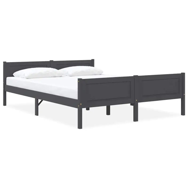 Houten bedframe van massief grenenhout voor een moderne slaapkamer - Grijs / 160 x 200 cm - Bedden & bedframes