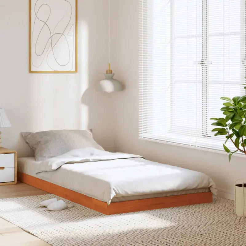 Houten bedframe van massief grenenhout voor een moderne slaapkamer - Zwart / 90 x 200 cm - Bedden & bedframes