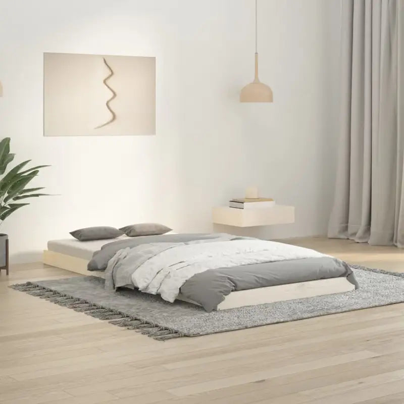 Houten bedframe van massief grenenhout voor een moderne slaapkamer - Wit / 90 x 190 cm - Bedden & bedframes