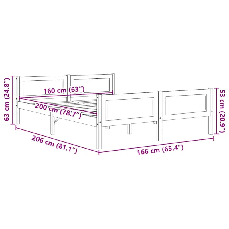 Houten bedframe van massief grenenhout voor een moderne slaapkamer - Bedden & bedframes