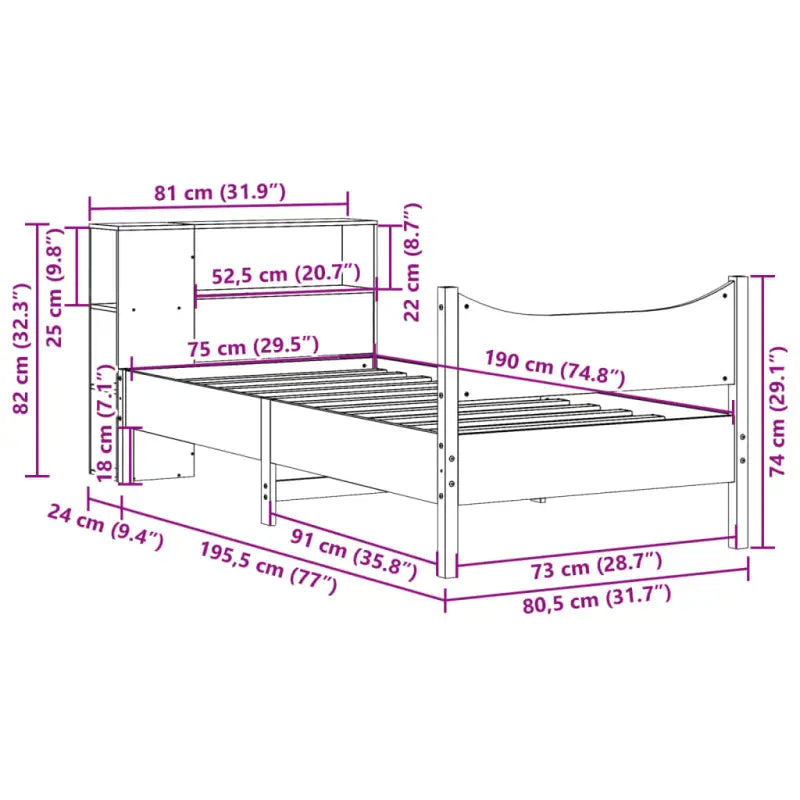 Houten bedframe van massief grenenhout voor een moderne slaapkamer - Bedden & bedframes