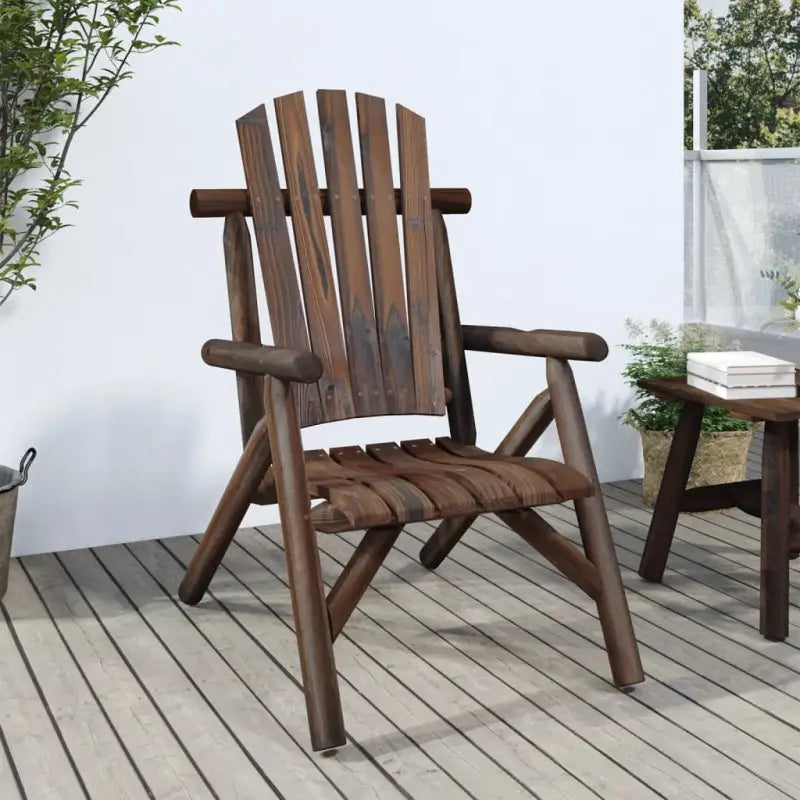 Houten bijzettafel van massief vurenhout met houten frame - Donkerbruin / 1 / Stoel - Modulaire tuinbanken