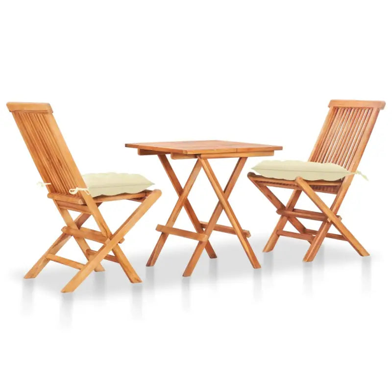 Houten bistroset met fijn geschuurd teakhout en afmetingen voor tafel en stoel - Tuinsets
