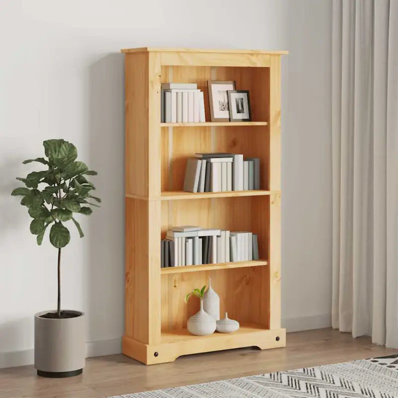 Houten boekenkast met Mexicaanse charme en rustieke uitstraling - Bruin / 1 / 150 cm - Boekenkasten