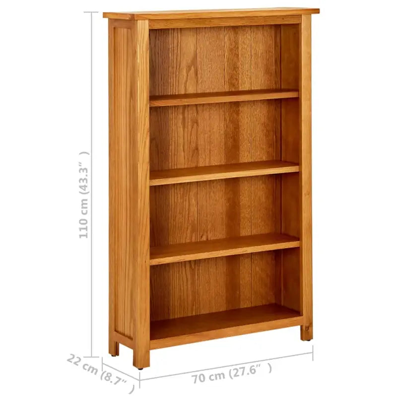 Houten boekenkast met rustieke charme van massief eikenhout - 70 x 22 x 110 cm / 1 - Boekenkasten