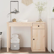Houten bureau van massief grenenhout met strak en praktisch design - Bureaus