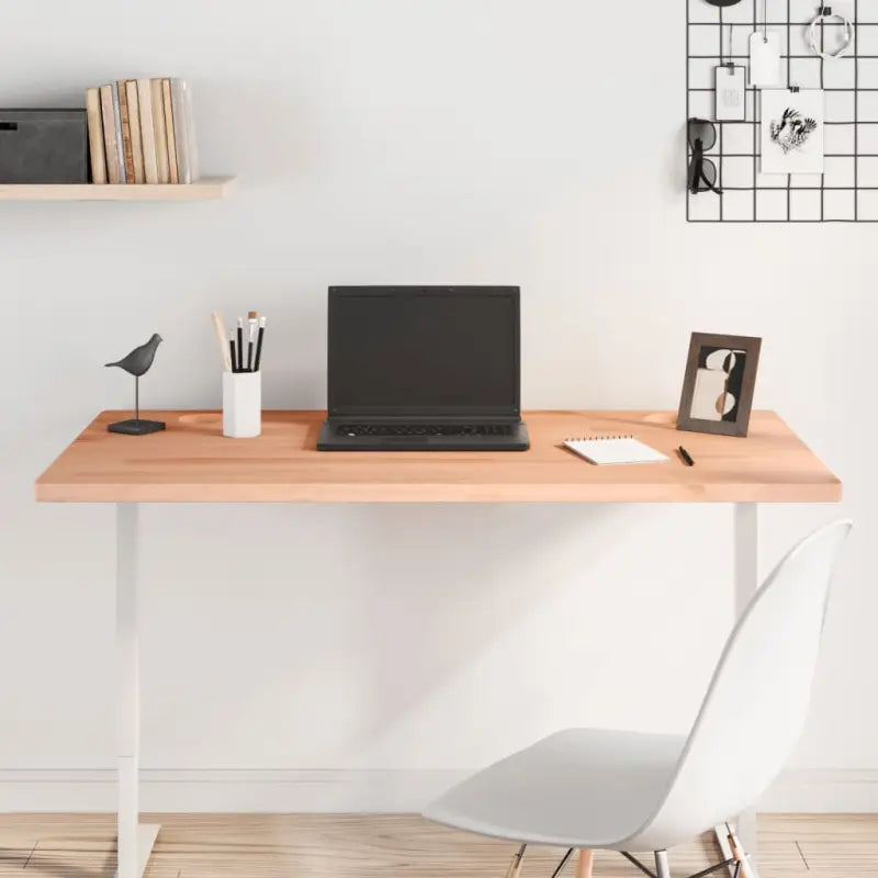 Houten bureaublad met massief beukenhout en afgeronde hoeken - Bruin / 110 x 60 x 2.5 cm - Onderdelen en accessoires
