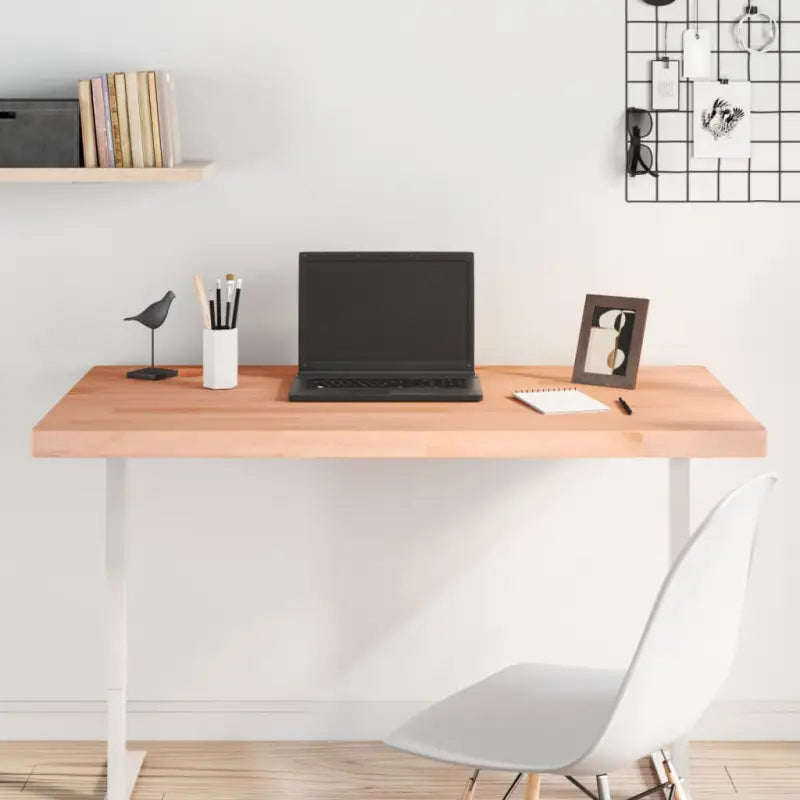 Houten bureaublad met massief beukenhout en afgeronde hoeken - Bruin / 110 x 60 x 4 cm - Onderdelen en accessoires