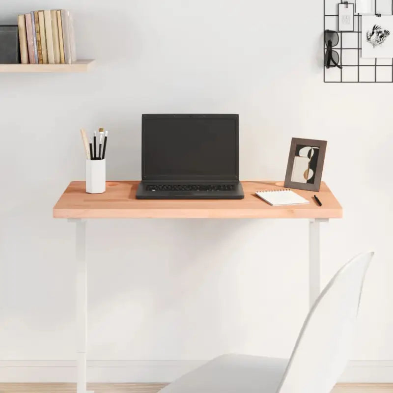 Houten bureaublad met massief beukenhout en afgeronde hoeken - Bruin / 80 x 40 x 2.5 cm - Onderdelen en accessoires
