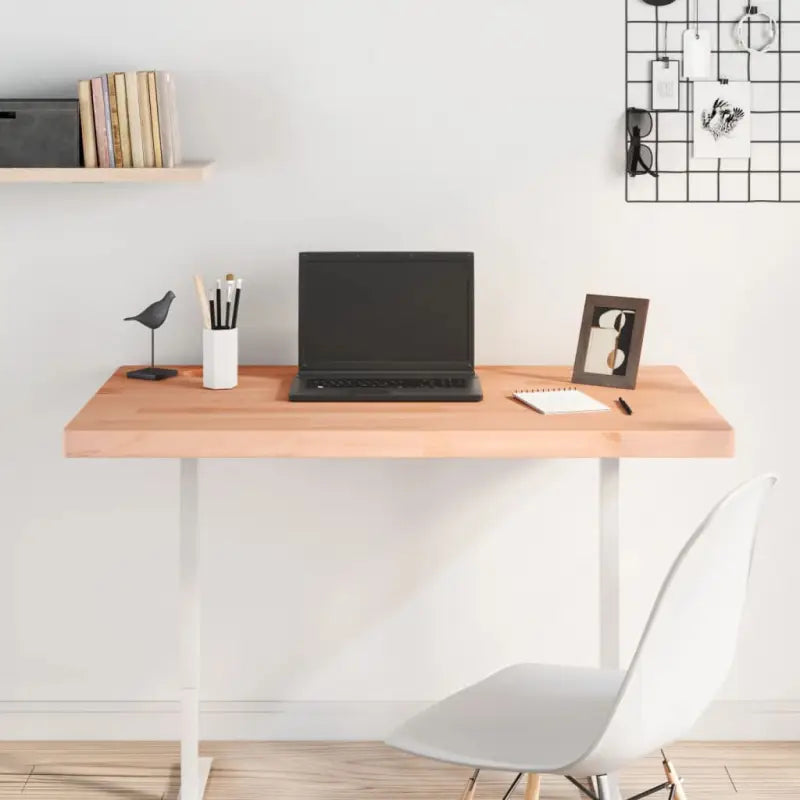 Houten bureaublad met massief beukenhout en afgeronde hoeken - Bruin / 100 x 60 x 4 cm - Onderdelen en accessoires
