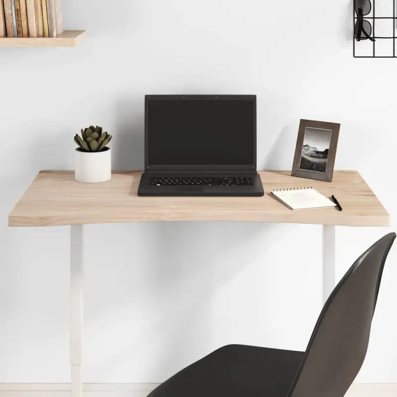 Houten bureaublad van massief grenenhout met natuurlijke rand - Naturel / 80 x 40 x 2.5 cm - Onderdelen en accessoires