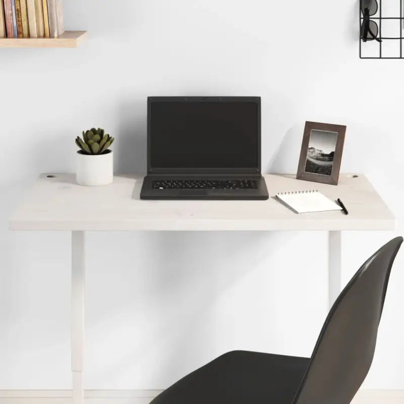 Houten bureaublad van massief grenenhout voor uw bureau meubelstijl - Wit / 80 x 40 x 2.5 cm - Onderdelen