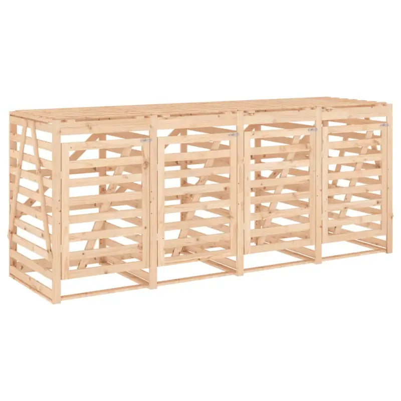 Houten containerberging voor afvalbakken van massief grenenhout - Natuurlijk grenenhout / 1 - Containerbergingen