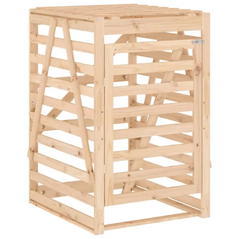 Houten containerberging voor afvalbakken van massief grenenhout - Natuurlijk grenenhout / 1 - Containerbergingen
