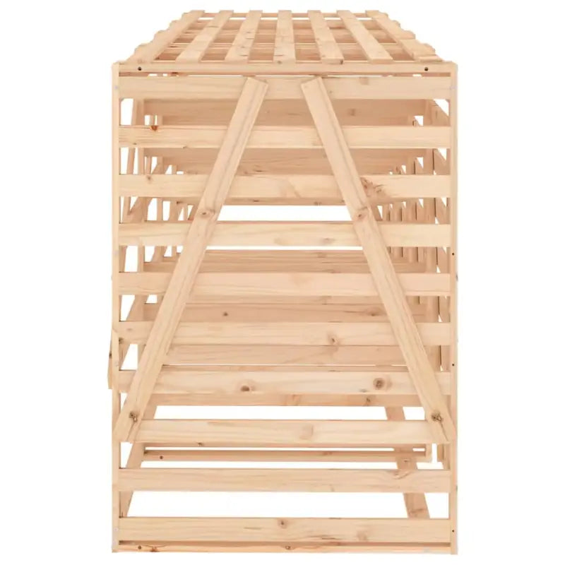 Houten containerberging voor afvalbakken van massief grenenhout - Natuurlijk grenenhout / 1 - Containerbergingen