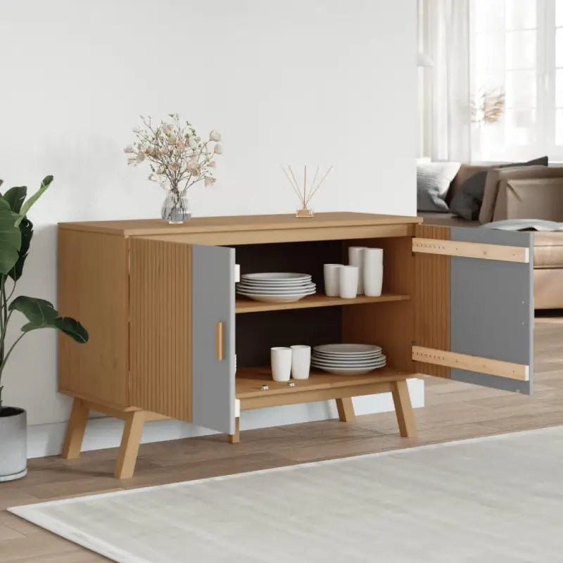 Houten dressoir met massief grenenhout en Scandinavisch design - Dressoirs & buffetkasten