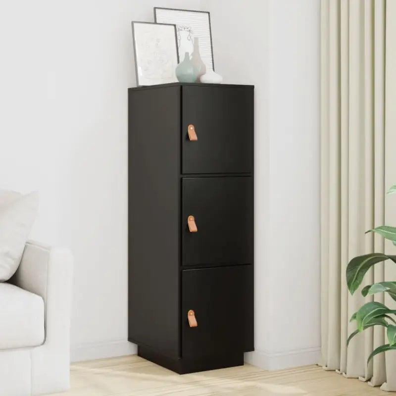 Houten dressoir met massief grenenhout voor woonkamer en slaapkamer - Zwart / 1 - Dressoirs & buffetkasten