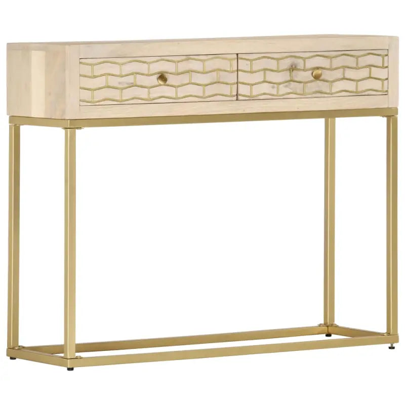 Houten dressoir met massief mangohout en zwarte goudkleurige afwerking - Goud / 1 - Dressoirs & buffetkasten