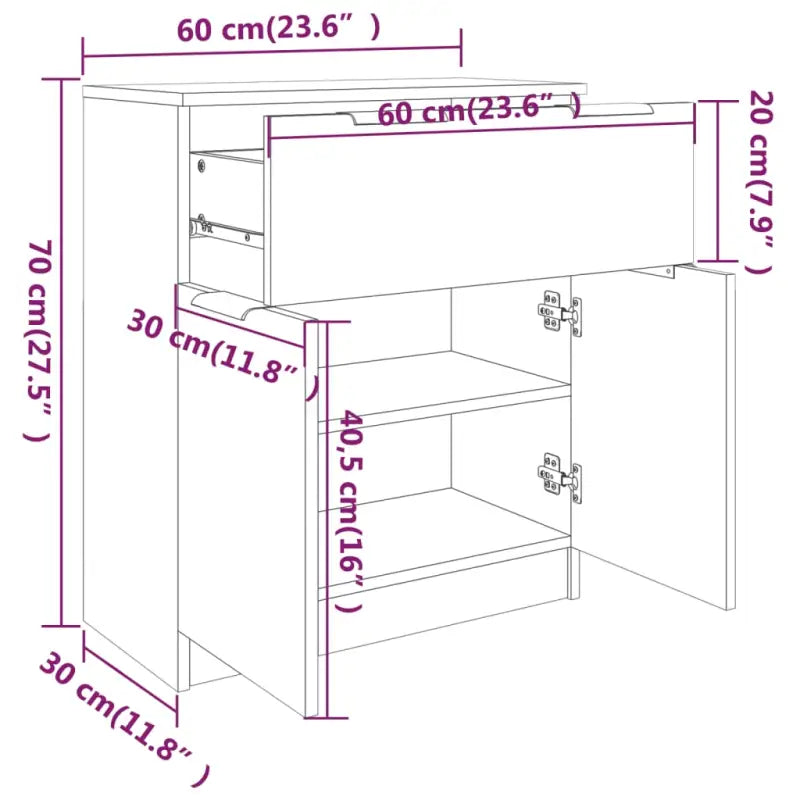 Houten dressoir van bewerkt hout met stevig blad voor een moderne uitstraling - Dressoirs & buffetkasten