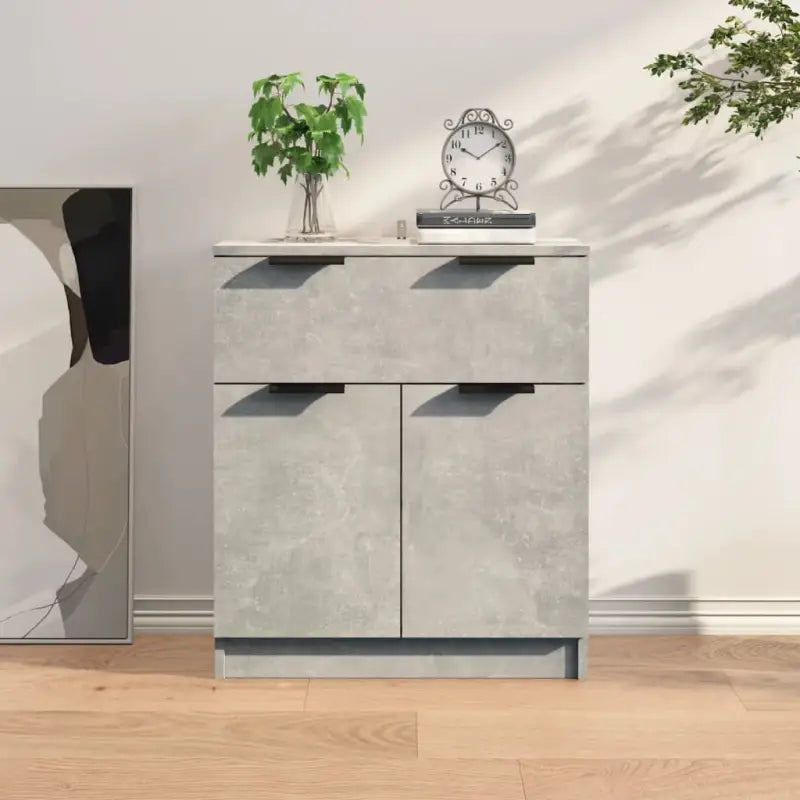 Houten dressoir van bewerkt hout met stevig blad voor een moderne uitstraling - Betongrijs / 1 - Dressoirs &