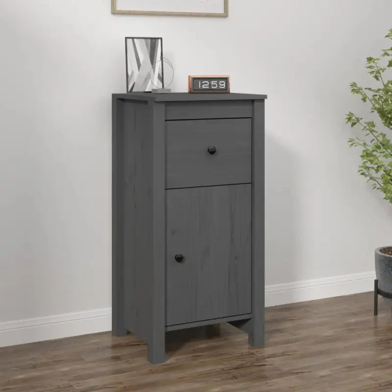 Houten Dressoir van massief grenenhout voor een opgeruimde woonkamer - Grijs / 1 / Nachtkastje - Dressoirs &