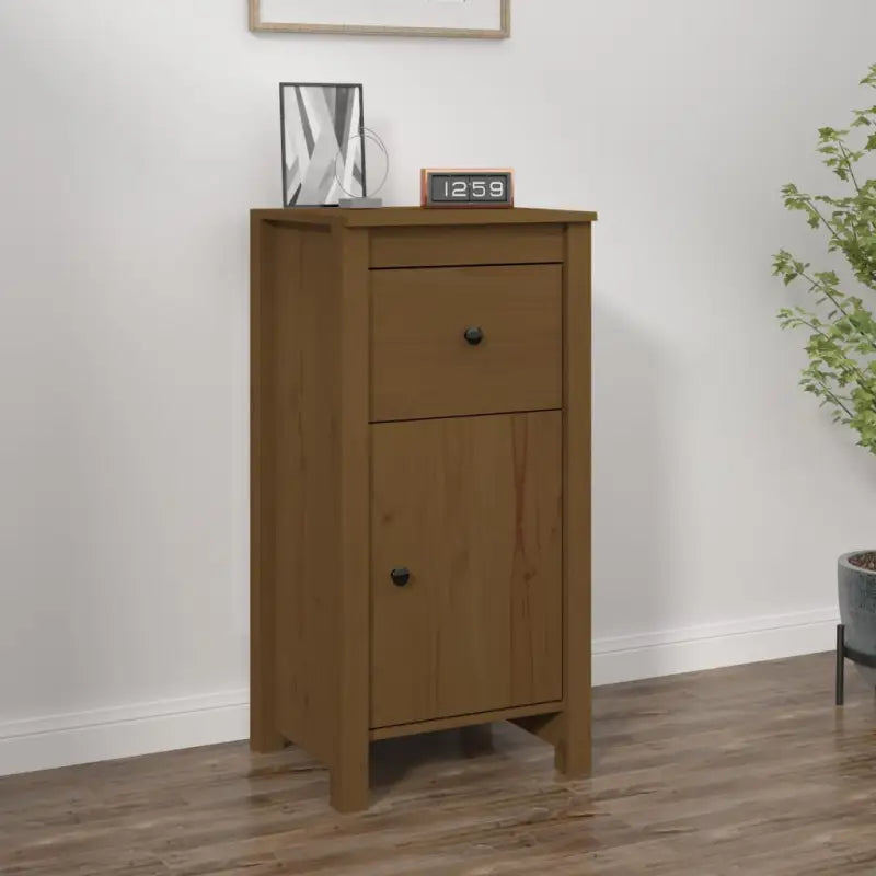 Houten Dressoir van massief grenenhout voor een opgeruimde woonkamer - Honingbruin / 1 / Nachtkastje - Dressoirs &