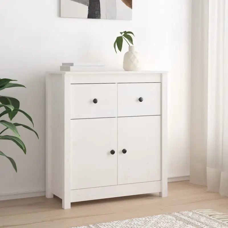 Houten Dressoir van massief grenenhout voor een opgeruimde woonkamer - Wit / 1 / Dressoir met 2 deuren - Dressoirs &