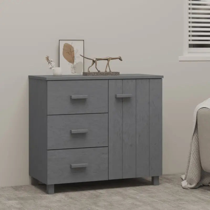 Houten Dressoir van Massief Grenenhout voor Retro Interieur - Donkergrijs / 1 - Dressoirs & buffetkasten