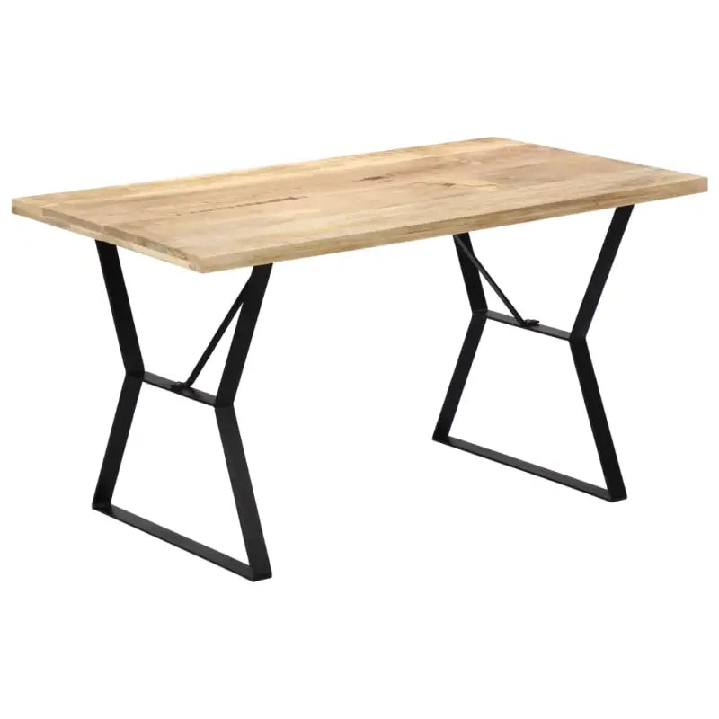 Houten eettafel met industriële stijl van massief mangohout - Bruin / 140 x 80 x 76 cm / 1 - Eettafels