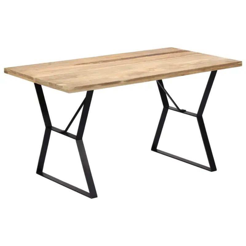 Houten eettafel met industriële stijl van massief mangohout - Eettafels