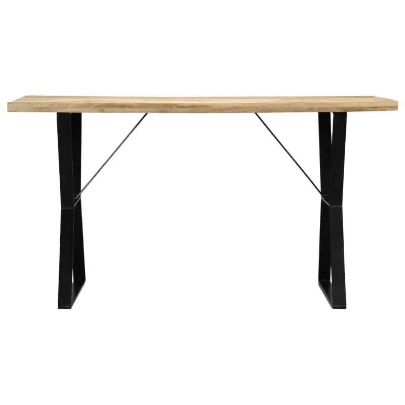 Houten eettafel met industriële stijl van massief mangohout - Eettafels